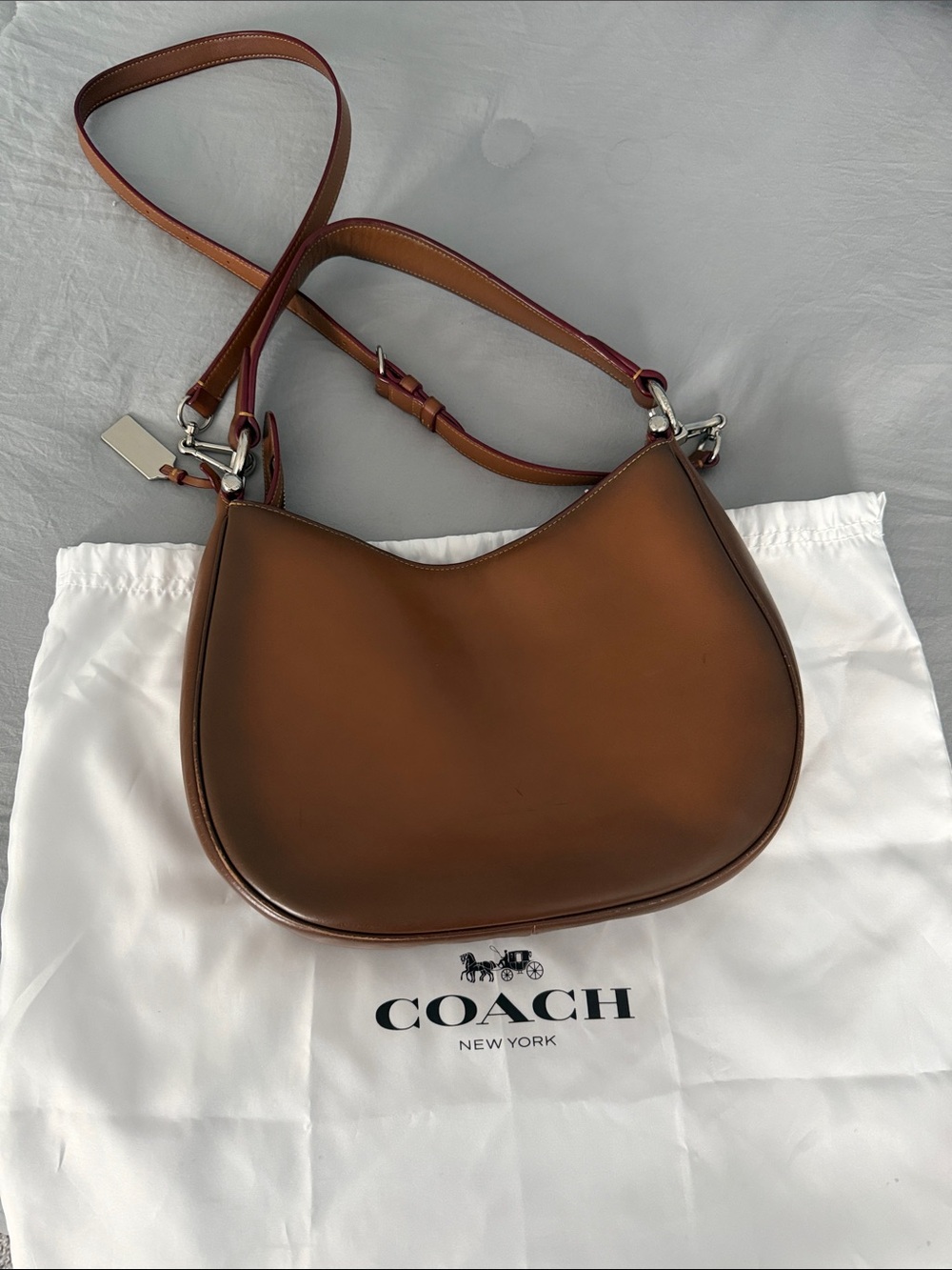 Coach Saddle Bag in Warm Brown Leather - Picture 2 of 3